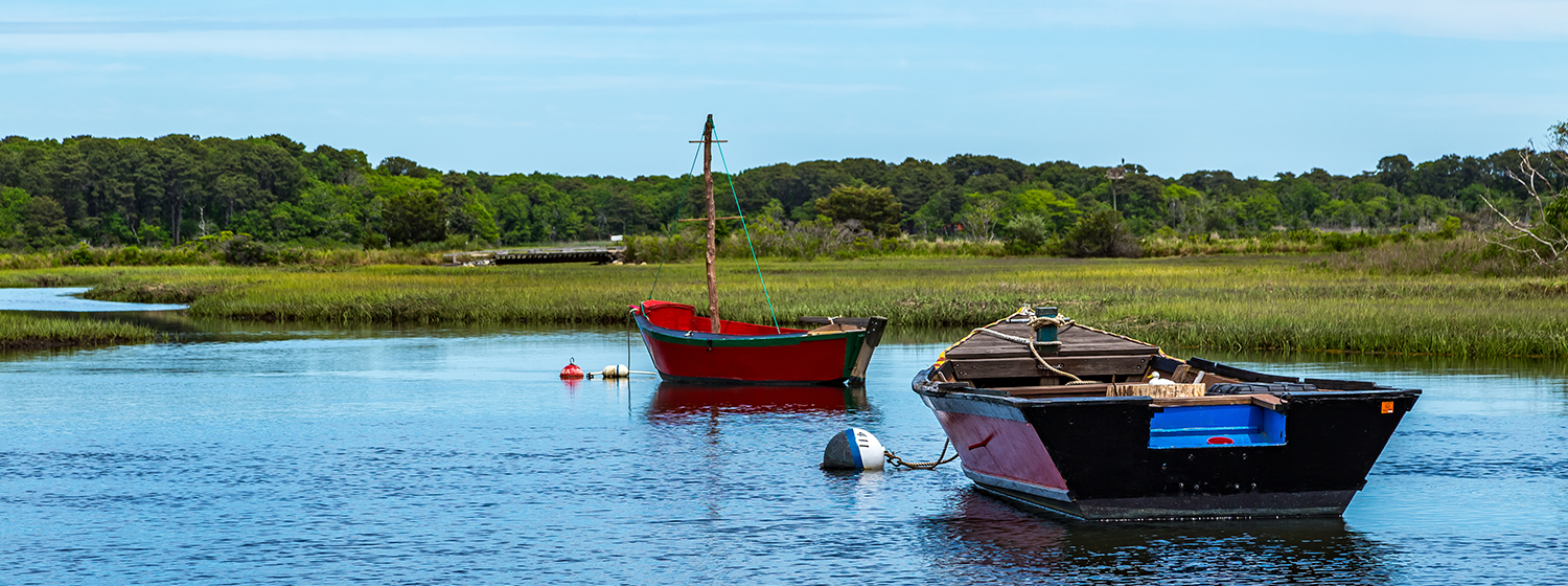 Colorful boats in river