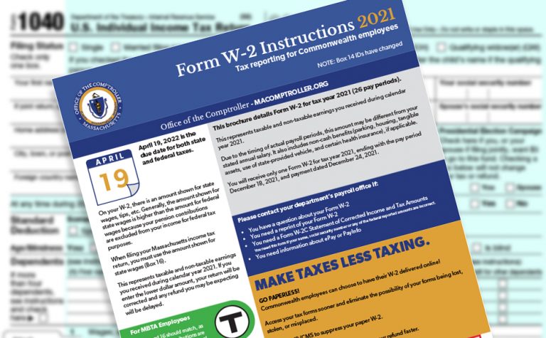 Form W-2 Instructions for Tax Year 2021 now available on MAComptroller ...