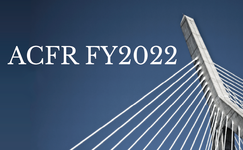 The cover of the Fiscal Year 2022 Annual Comprehensive Financial Report