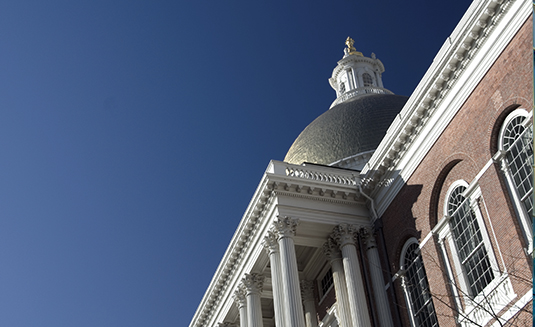 The front of the State House