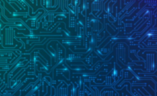 A stylized rendering of a circuit board