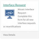 The "Interface request tile" Solution Desk portal