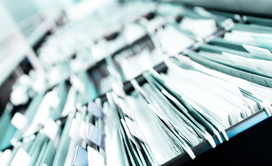 Files in a filing cabinet