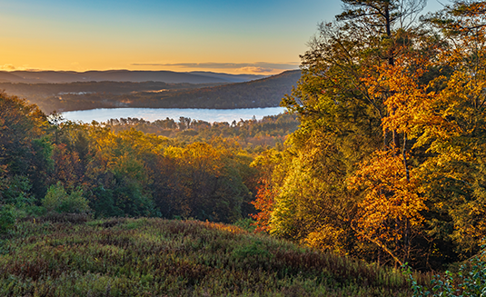 Olivia's Overlook in Stockbridge at sunset