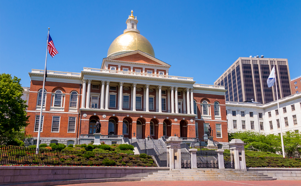 The Massachusetts State House and One Ashburton Place (The John W. McCormack Building)
