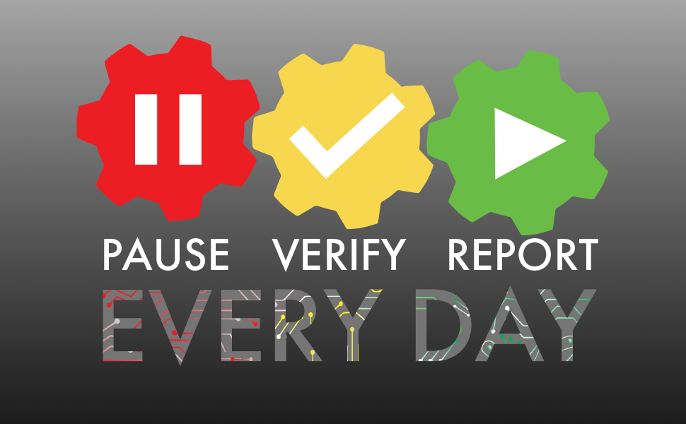 The Pause Verify Report Every Day logo